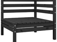 vidaXL Set mobilier de gradina, 3 piese, negru, lemn masiv de pin