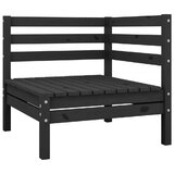 vidaXL Set mobilier de gradina, 3 piese, negru, lemn masiv de pin